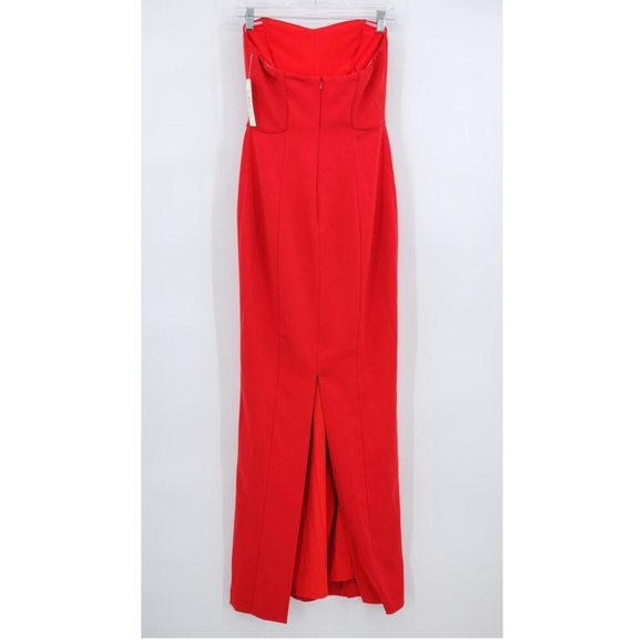 Badgley Mischka Collection Strapless Sweatheart Red Long Gown Size 2 NWT - Picture 2 of 8